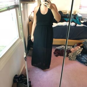 Black maxi dress with sheer bottom